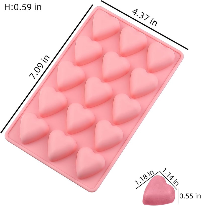 EDUEE Heart Chocolate Molds Valentine's Candy Molds 3 pcs Silicone Heart Mold for Resin Jelly Ice Cube Cupcake Cake Topper Decoration - Image 2